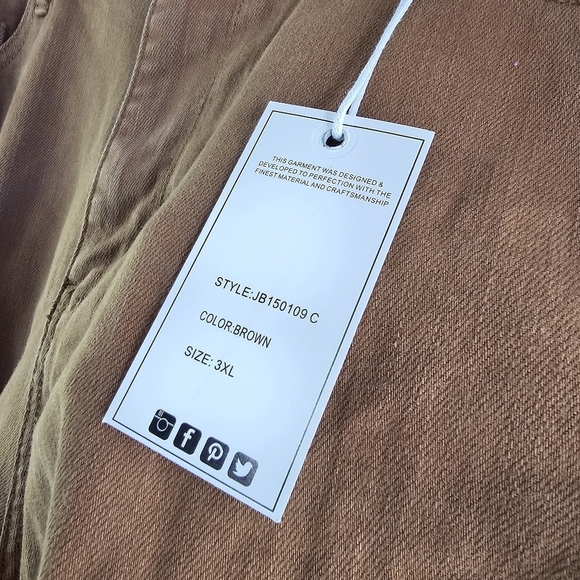 Judy Blue Shorts Womens 3X Brown Denim Jean Mid Cut Off Frayed Brandy Sienna - Picture 10 of 14